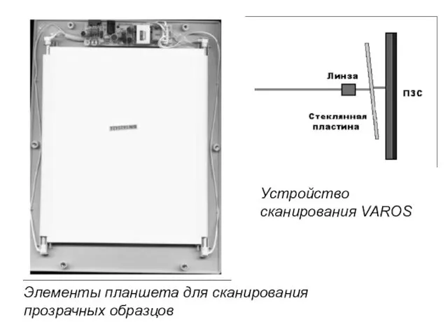 Элементы планшета для сканирования прозрачных образцов Устройство сканирования VAROS