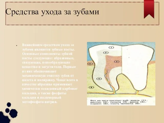 Средства ухода за зубами Важнейшим средством ухода за зубами являются