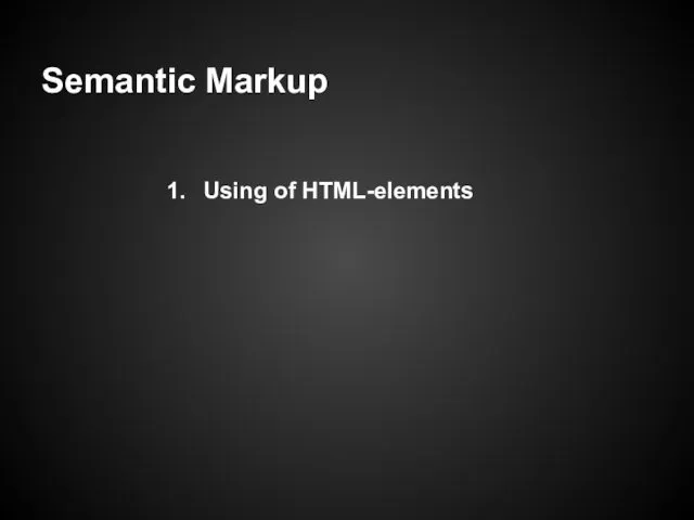 Semantic Markup Using of HTML-elements