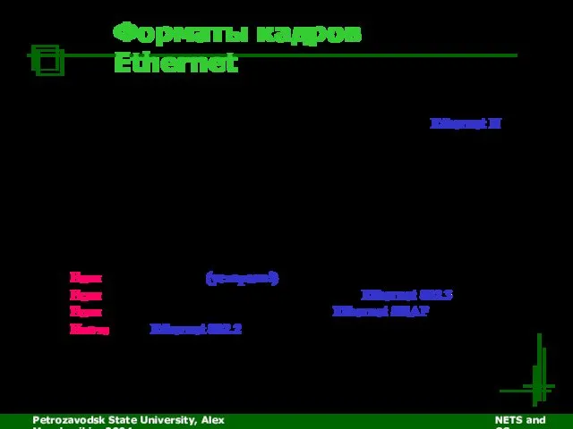 Petrozavodsk State University, Alex Moschevikin, 2004 NETS and OSs Форматы