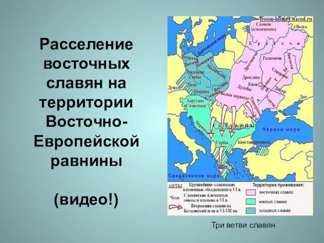 Расселение восточных славян на территории Восточно-Европейской равнины (видео!) Три ветви славян
