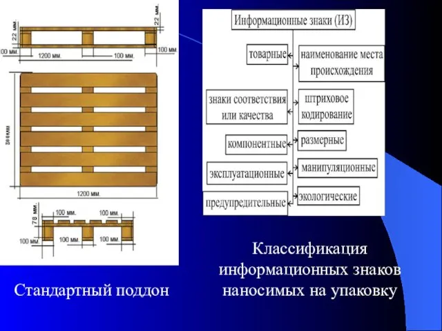 Стандартный поддон Классификация информационных знаков наносимых на упаковку