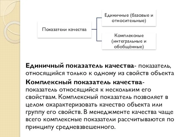 Единичный показатель качества- показатель, относящийся только к одному из свойств