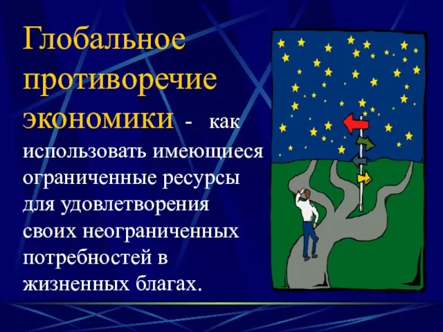 Глобальное противоречие экономики - как использовать имеющиеся ограниченные ресурсы для