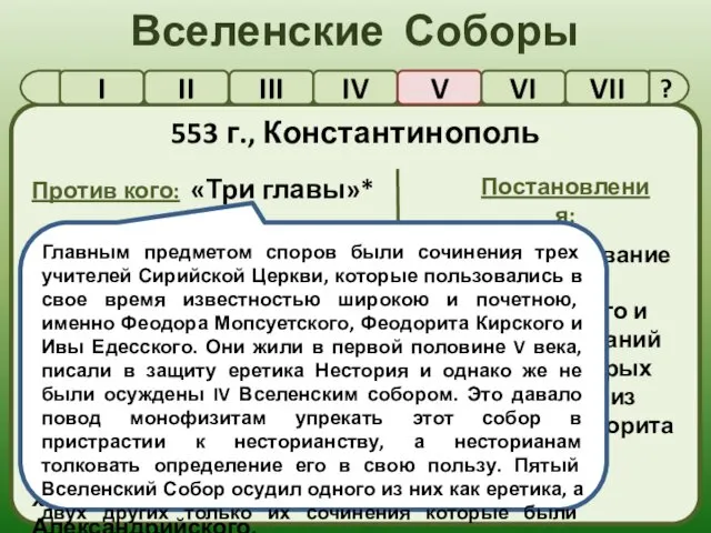 Вселенские Соборы I II III IV V VI VII 553