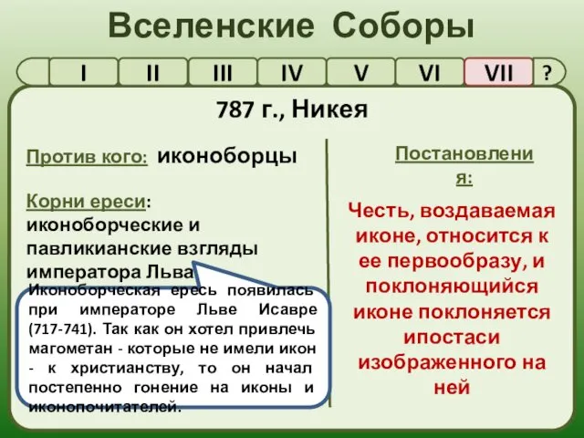 Вселенские Соборы I II III IV V VI VII 787