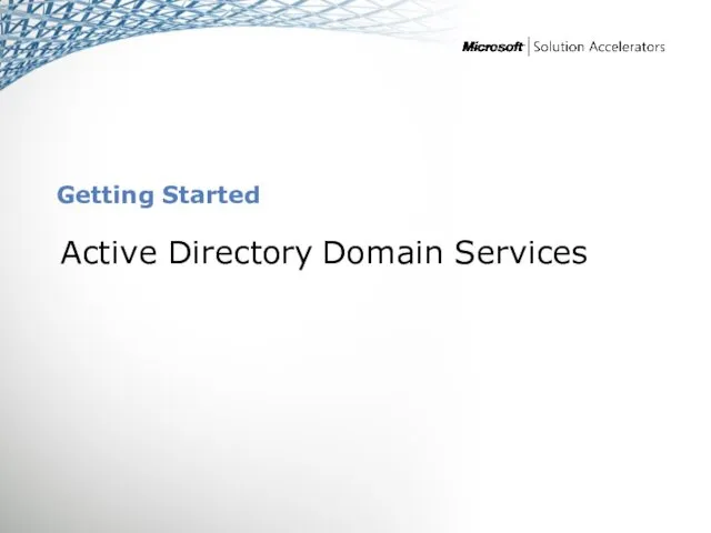 Getting Started Active Directory Domain Services