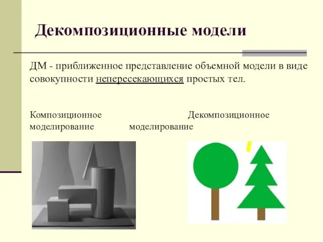 Декомпозиционные модели ДМ - приближенное представление объемной модели в виде