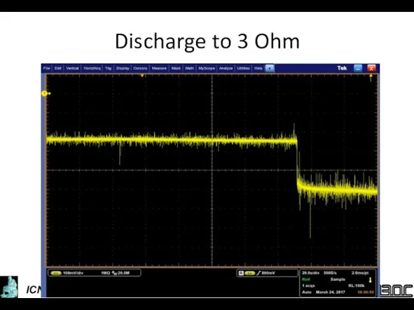 Discharge to 3 Ohm