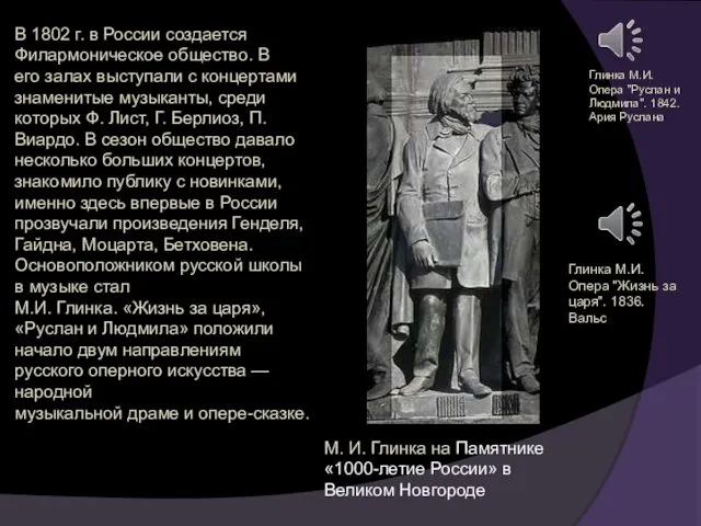 В 1802 г. в России создается Филармоническое общество. В его залах выступали с