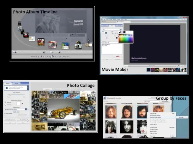 Photo Album Timeline Photo Collage Movie Maker Group by Faces