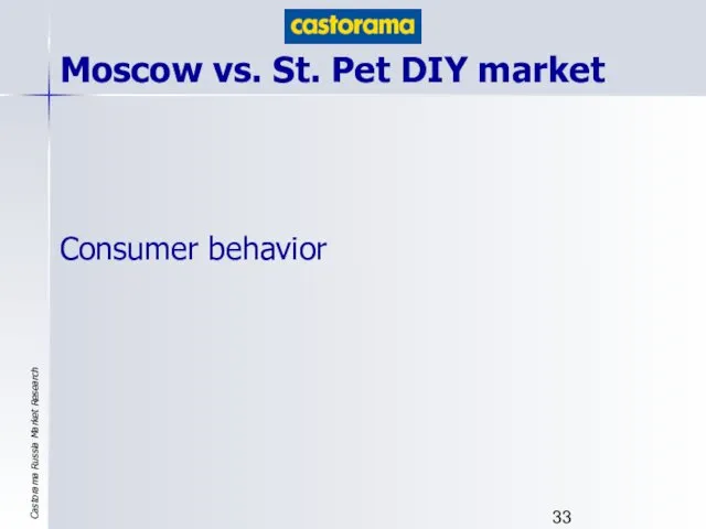 Moscow vs. St. Pet DIY market Consumer behavior
