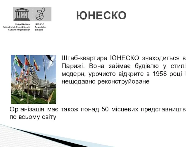 ЮНЕСКО United Nations Educational, Scientific and Cultural Organization UNESCO Associated