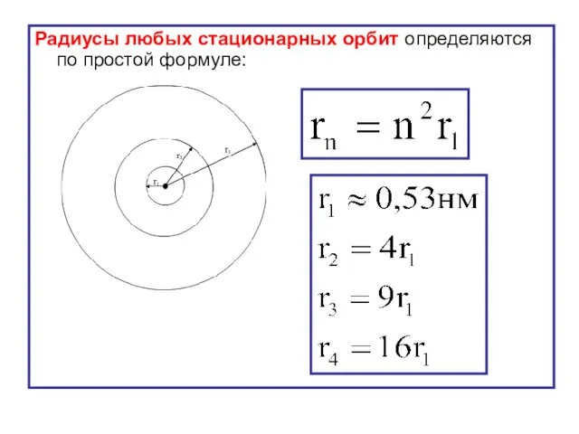 Радиусы любых стационарных орбит определяются по простой формуле: