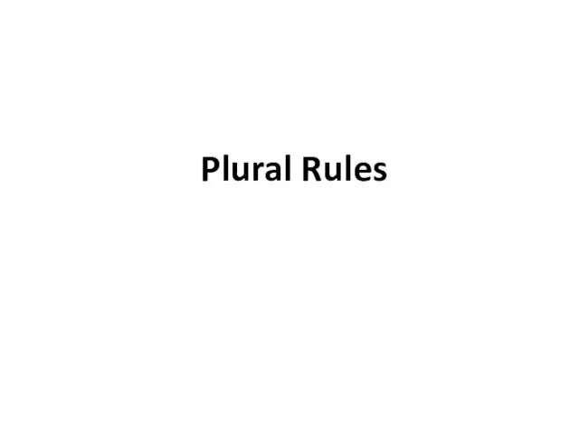 Plural Rules