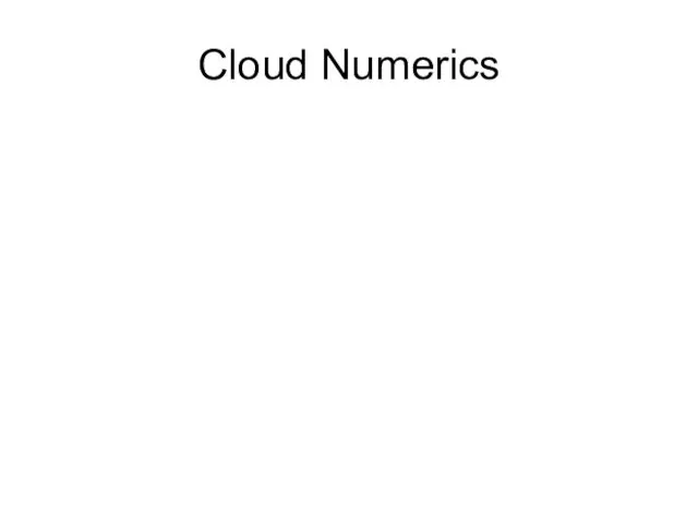 Cloud Numerics