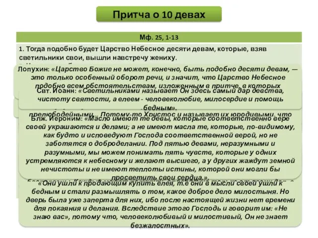 Блж. Феофилакт: «Девы действительно неразумны уже потому, что искали елея,