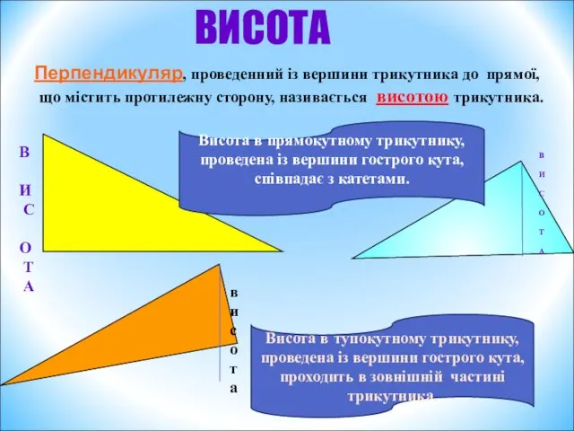 В И С О Т А висота Висота в тупокутному