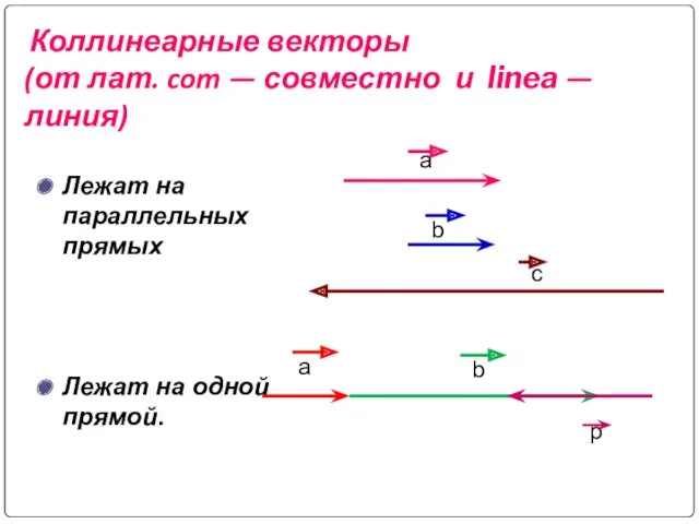 Коллинеарные векторы (от лат. com — совместно и linea —