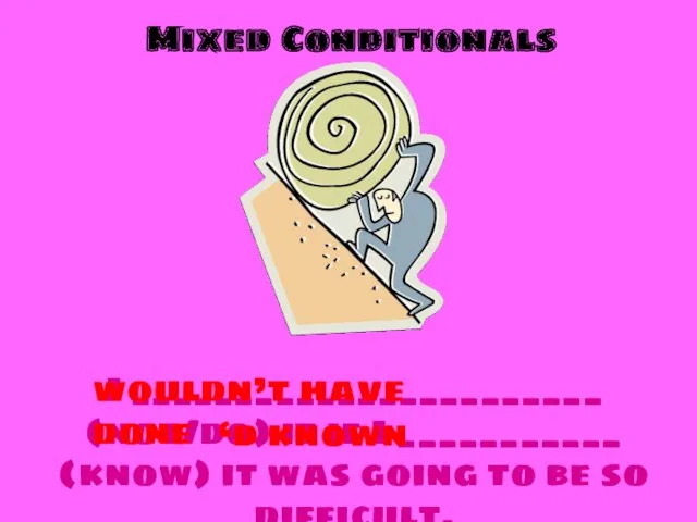Mixed Conditionals I _______________________ (not/do) it if I ___________ (know)