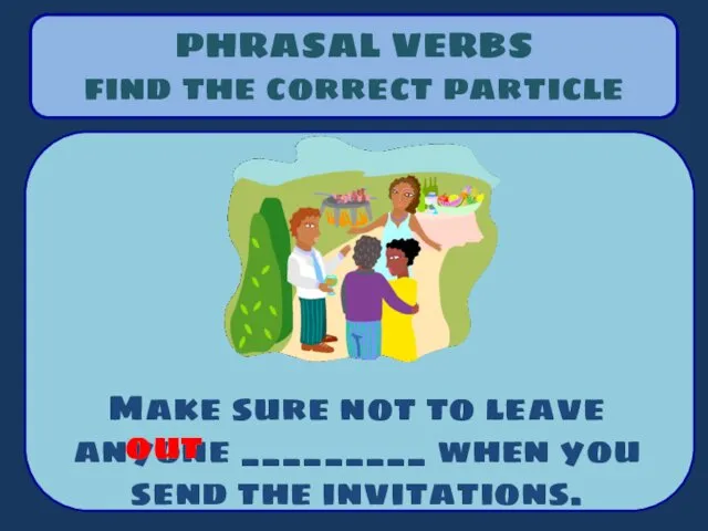 PHRASAL VERBS find the correct particle Make sure not to