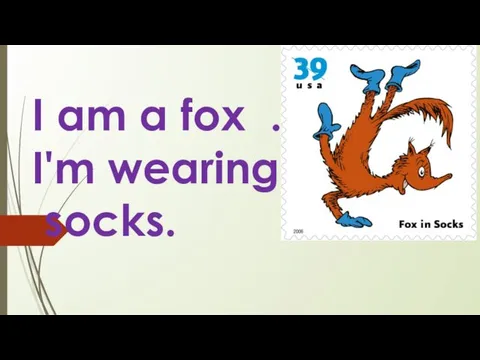 I am a fox . I'm wearing socks.