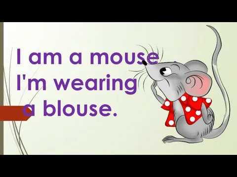 I am a mouse . I'm wearing a blouse.