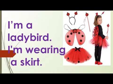 I’m a ladybird. I'm wearing a skirt.
