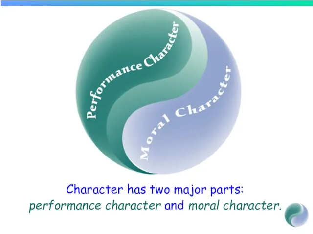 Character has two major parts: performance character and moral character.