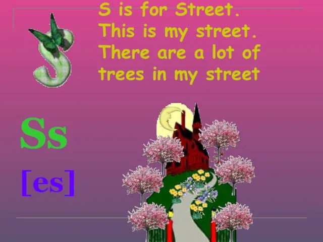 S is for Street. This is my street. There are a lot of