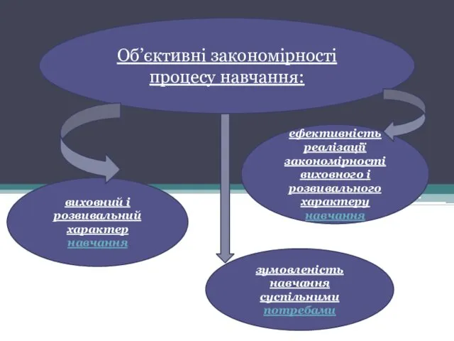 Об’єктивні закономірності процесу навчання: виховний і розвивальний характер навчання ефективність реалізації закономірності виховного