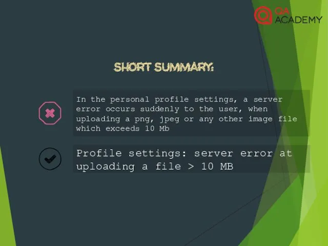SHORT SUMMARY: Profile settings: server error at uploading a file > 10 MB