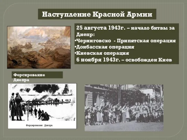 Наступление Красной Армии 25 августа 1943г. – начало битвы за
