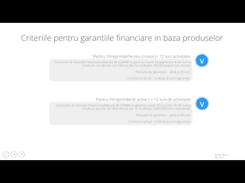 Criteriile pentru garantiile financiare in baza produselor