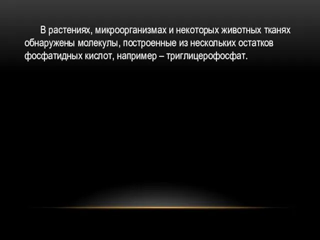 В растениях, микроорганизмах и некоторых животных тканях обнаружены молекулы, построенные