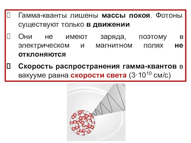 Гамма-кванты лишены массы покоя. Фотоны существуют только в движении Они