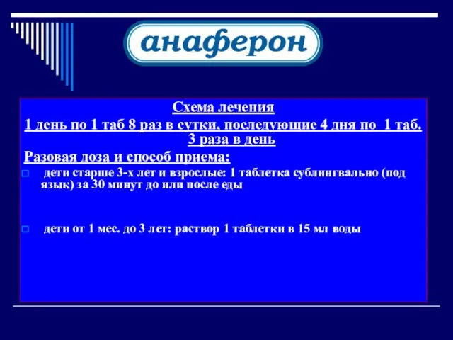 Схема лечения 1 день по 1 таб 8 раз в