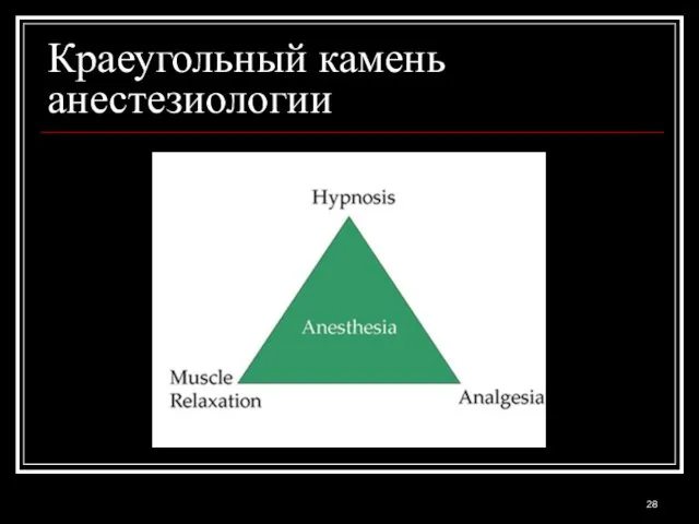 Краеугольный камень анестезиологии