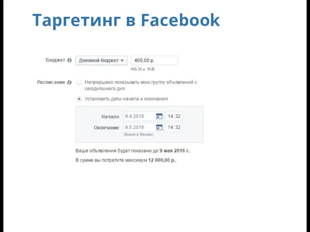 Таргетинг в Facebook