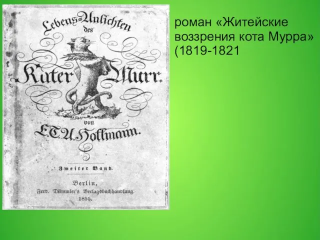 роман «Житейские воззрения кота Мурра» (1819-1821