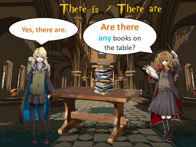 Are there any books on the table? Yes, there are.