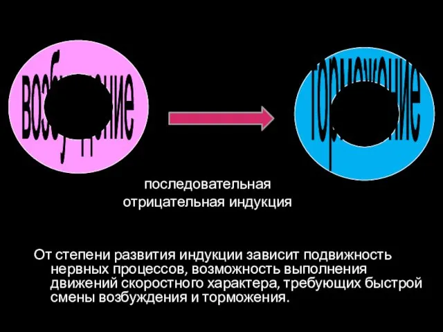 От степени развития индукции зависит подвижность нервных процессов, возможность выполнения