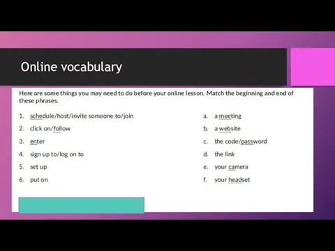 Online vocabulary