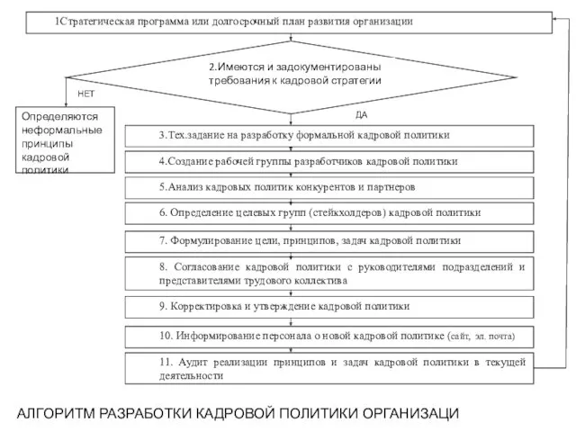 АЛГОРИТМ РАЗРАБОТКИ КАДРОВОЙ ПОЛИТИКИ ОРГАНИЗАЦИ