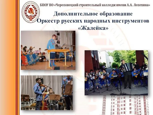 Дополнительное образование Оркестр русских народных инструментов «Жалейка»