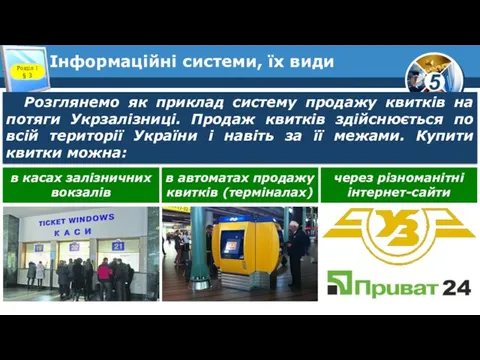 Інформаційні системи, їх види Розділ 1 § 3 Розглянемо як