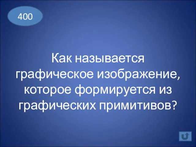 Как называется графическое изображение, которое формируется из графических примитивов? 400