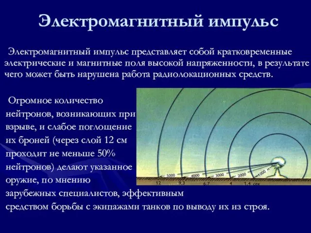 Электромагнитный импульс Электромагнитный импульс представляет собой кратковременные электрические и магнитные