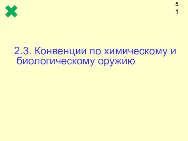 2.3. Конвенции по химическому и биологическому оружию