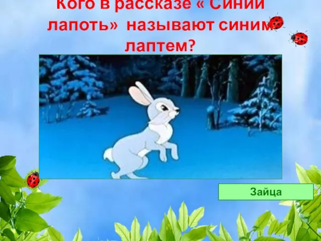 Кого в рассказе « Синий лапоть» называют синим лаптем? Зайца